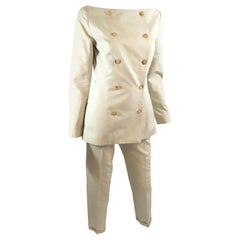 Hermès Paris Off Shoulder Jacket and Pant Suit