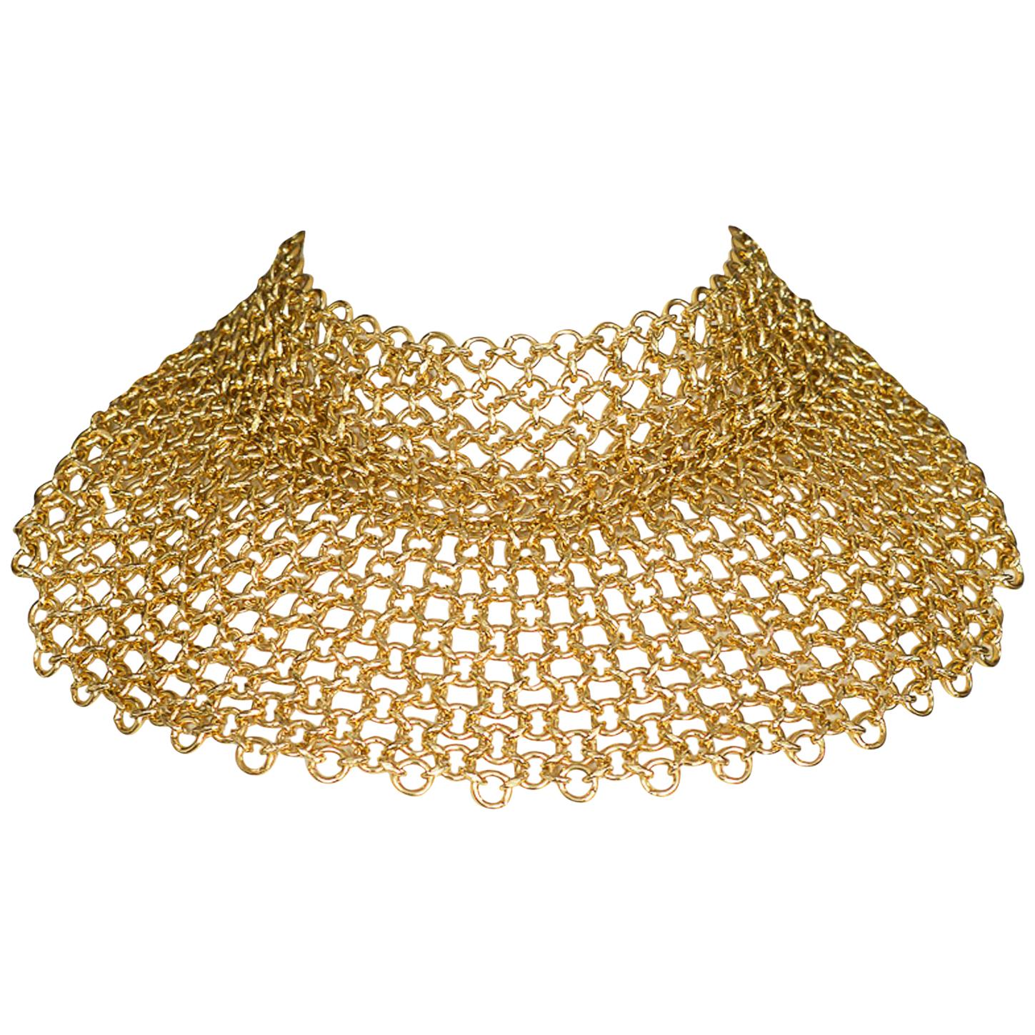 Vintage Gianni Versace 1990's Gold Chainmail Choker