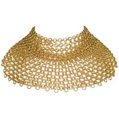 Vintage Gianni Versace 1990's Gold Chainmail Choker