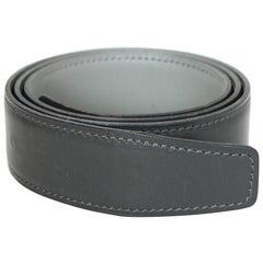 Hermes Grey Reversible Leather 32mm Gürtelband 72