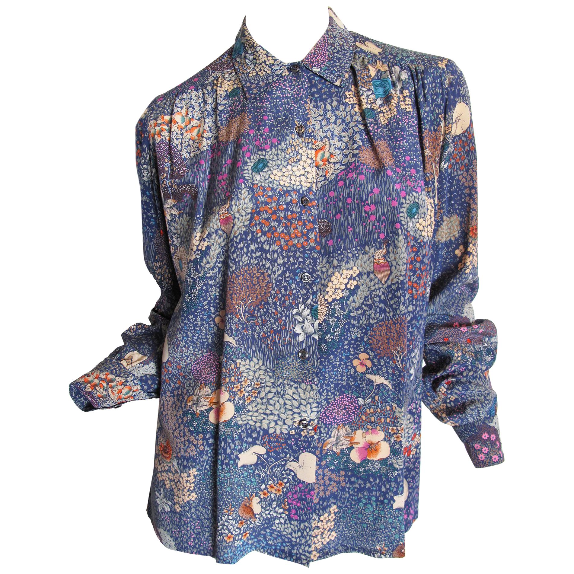 1970's Gucci Floral Polo Top For Sale at 1stDibs