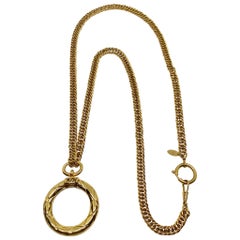 Chanel Magnifying Glass Pendant Necklace 1980s