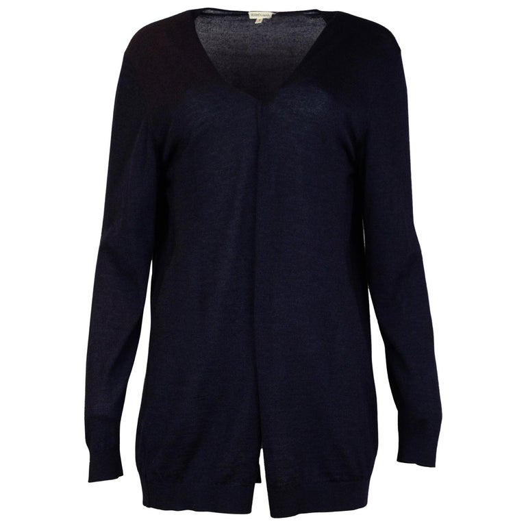 Hermes Navy Cashmere/Silk Open Front Cardigan Sz Large For Sale at 1stdibs