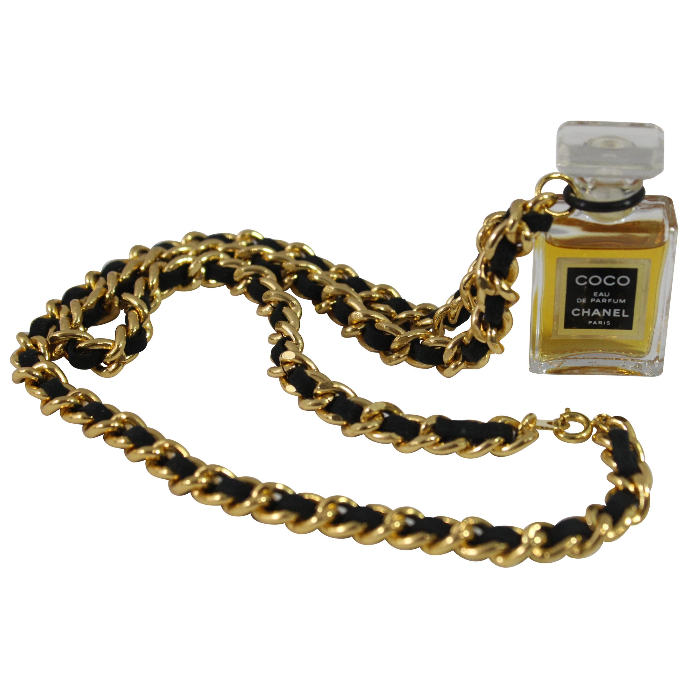 Chanel Vintage Necklace with Chanel parfum Bottle. 
