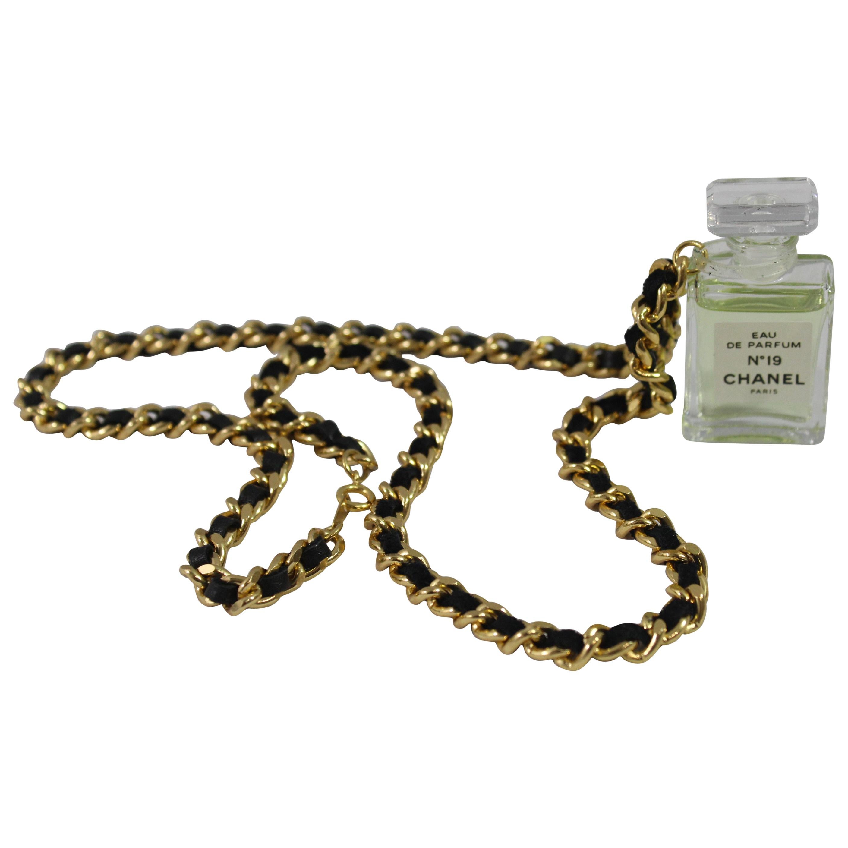 Chanel Vintage Necklace with Chanel Parfum Bottle.  For Sale