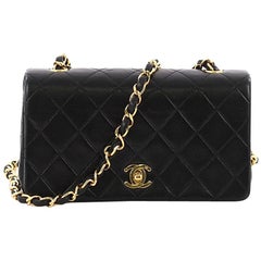 Chanel Vintage 3 Way Full Flap Bag Quilted Lambskin Mini