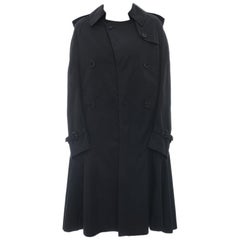 Used Junya Watanabe Comme des Garcons Navy Trench Coat Cape - 2