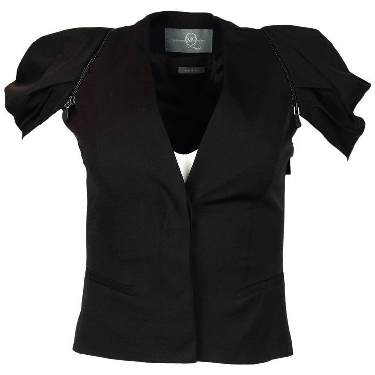 Alexander McQueen Jacket/Vest/Top W/ Detachable Zipper Puff Sleeves Sz ...
