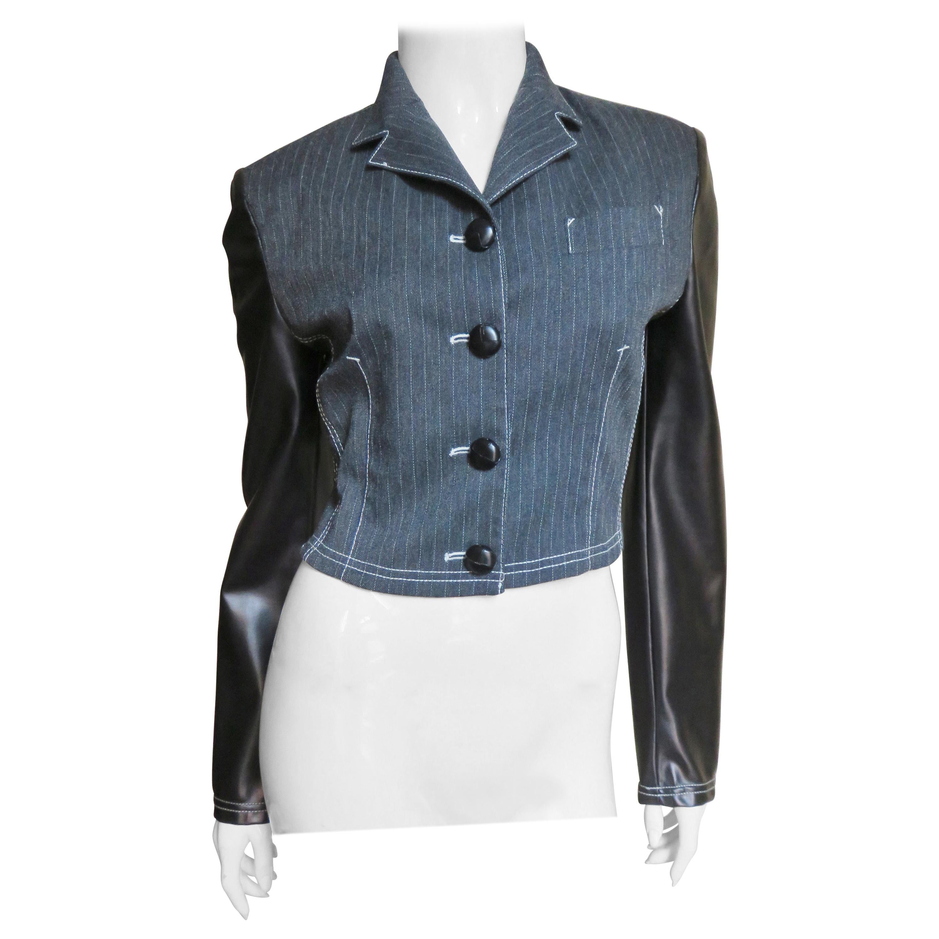 Jean Paul Gaultier Iconic Black Denim Jacket For Sale at 1stDibs | jean ...