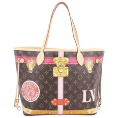 Used Louis Vuitton Neverfull NM Tote Limited Edition Summer Trunks Monogram Canvas MM