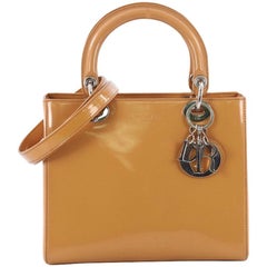 Christian Dior Vintage Lady Dior Handbag Patent Medium