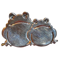 Whimsical Sterling Silver "Frogie Pals" Brooch