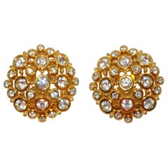 Polished Gilded Gold Vermeil Hardware "Starburst" with Faux Diamond Earrings