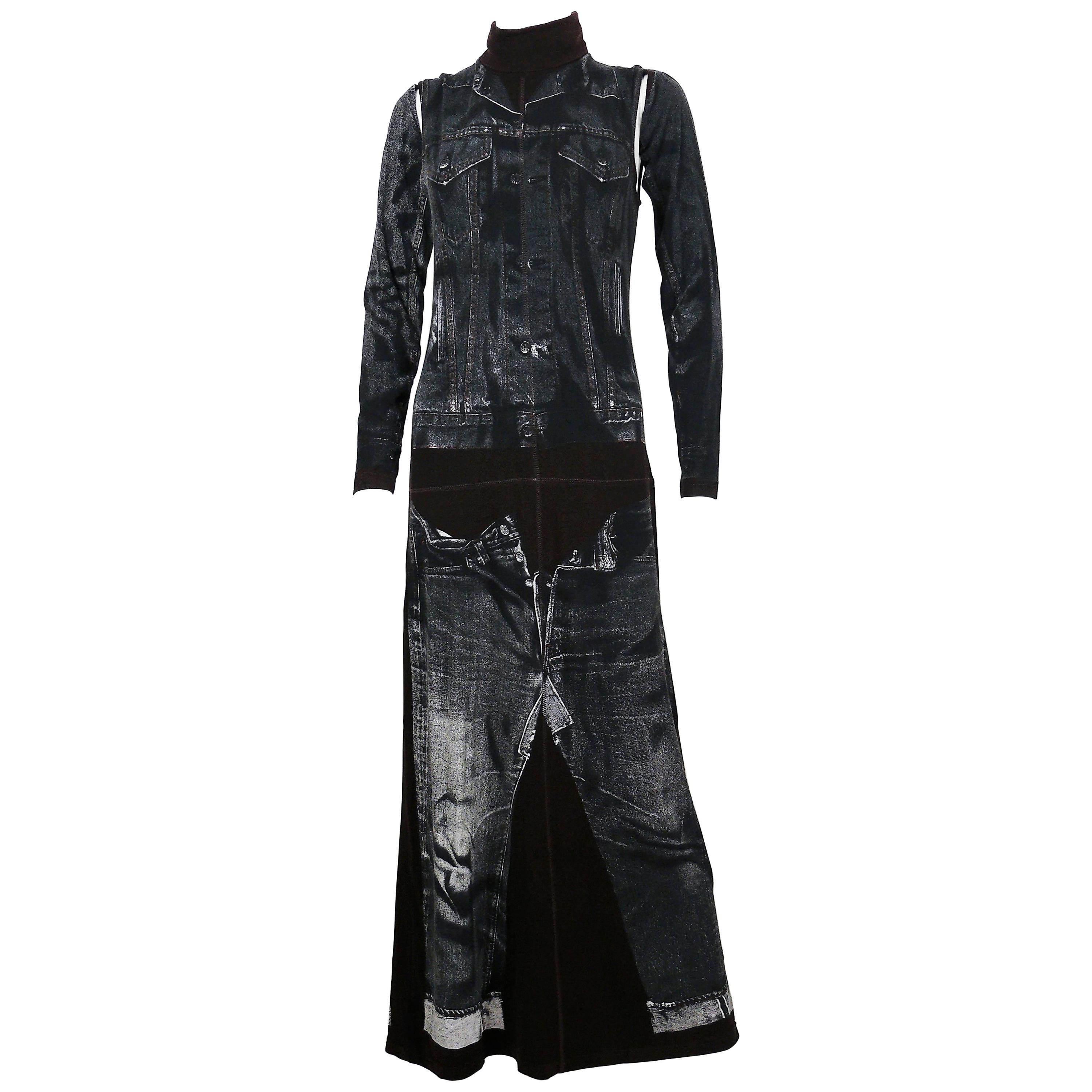 Jean Paul Gaultier Trompe L'oeil Maxi Dress with Detachable