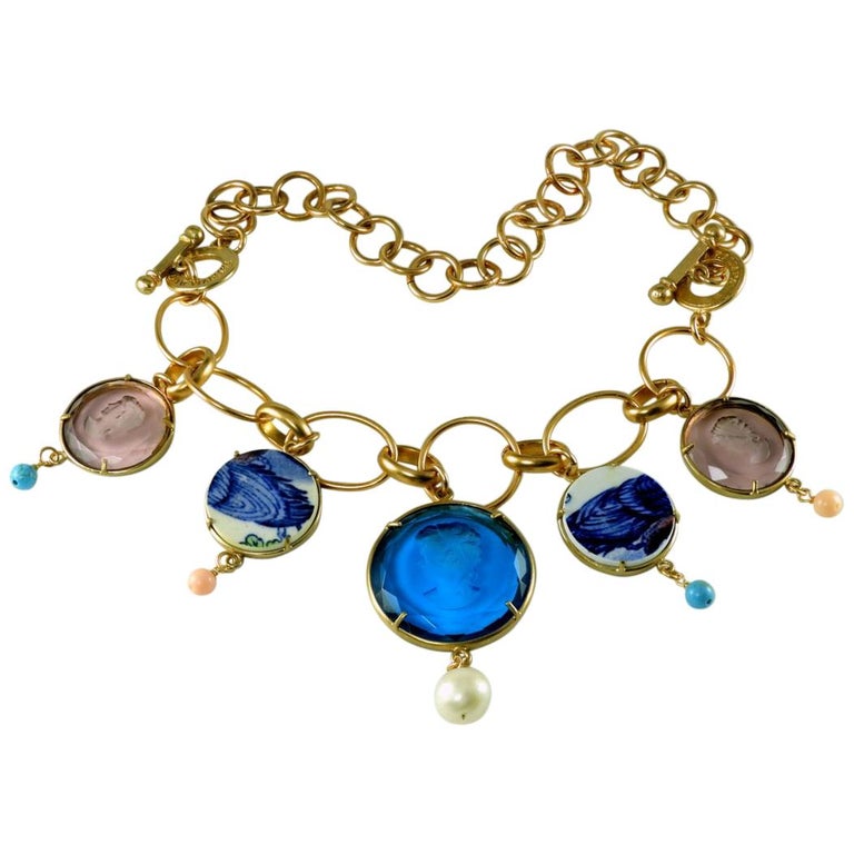 Murano glass and bronze charm bracelet by Patrizia Daliana For Sale at ...