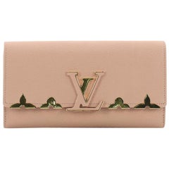 Louis Vuitton Capucines Wallet Metal Floral Edge Taurillon Leather