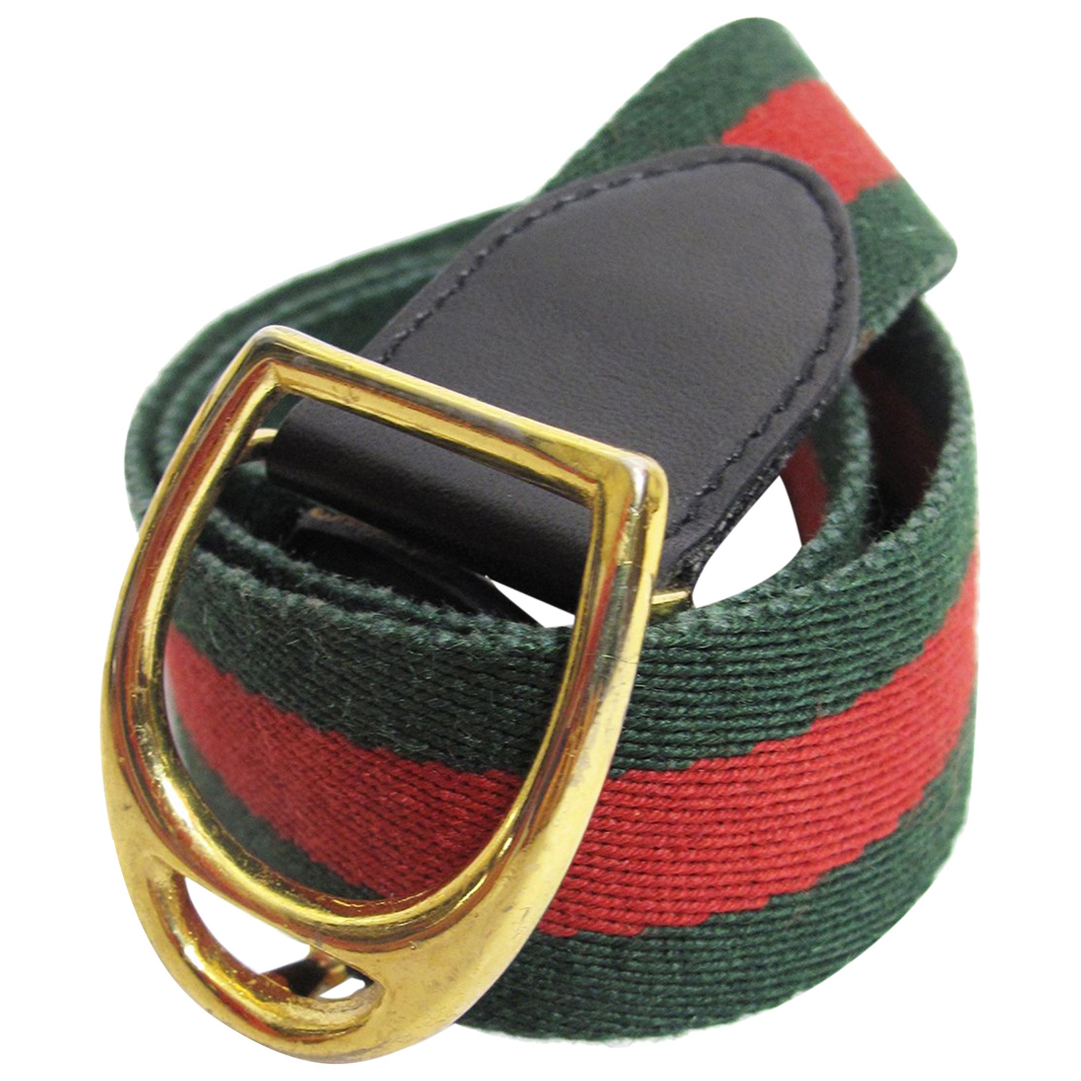 Gucci Striped Waist Belt, 1980s 