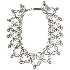 Vintage Yves Saint Laurent YSL Limited Edition Rhinestone Bib Necklace