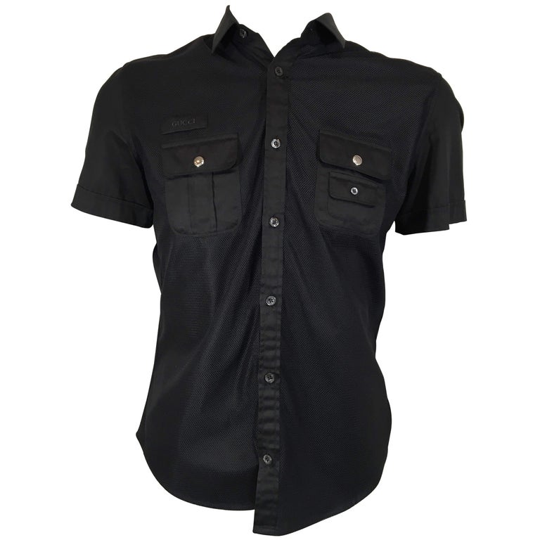 Men's Gucci Black Short Sleeve Button Downs at 1stDibs