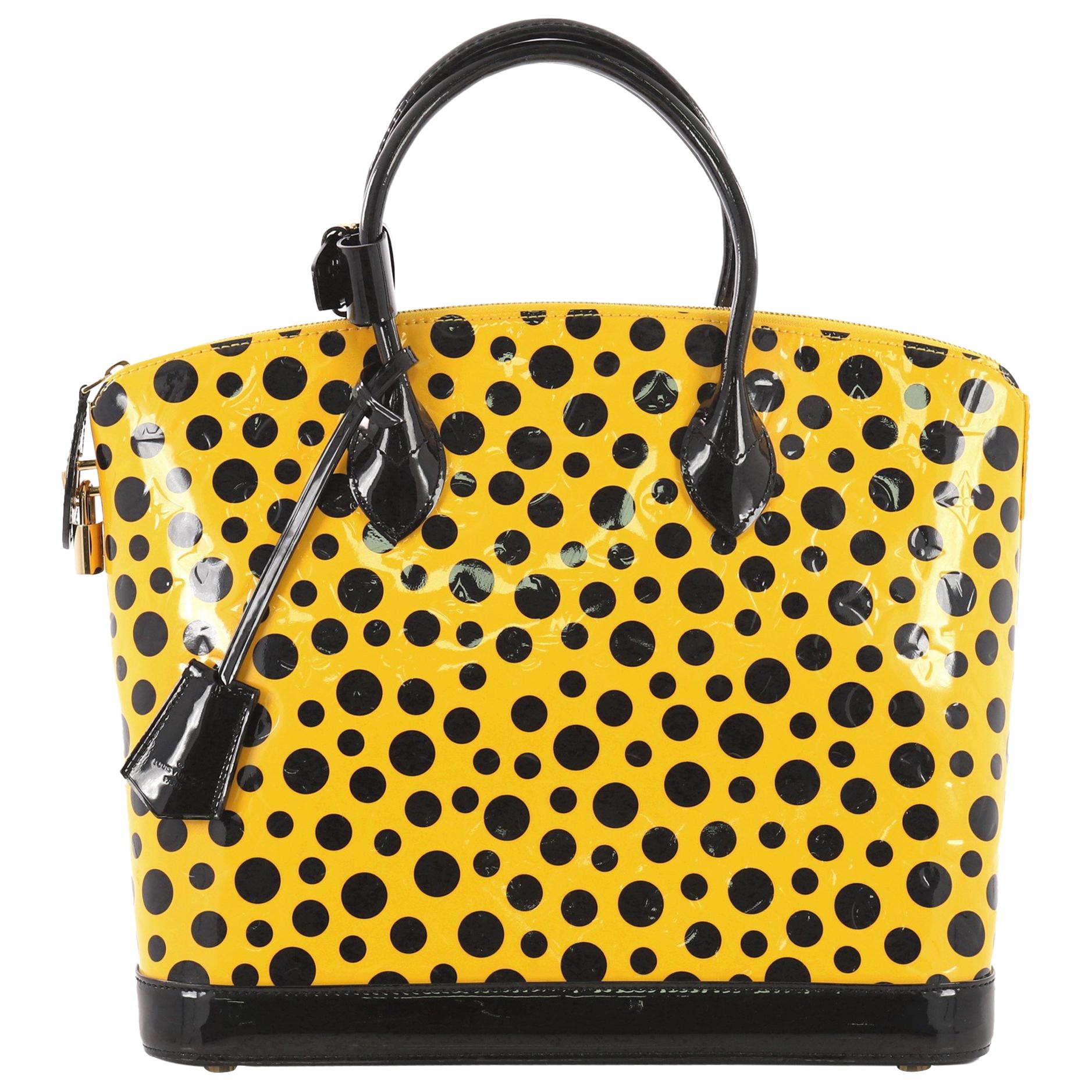 Louis Vuitton Lockit Handbag Monogram Vernis Kusama Infinity Dots MM