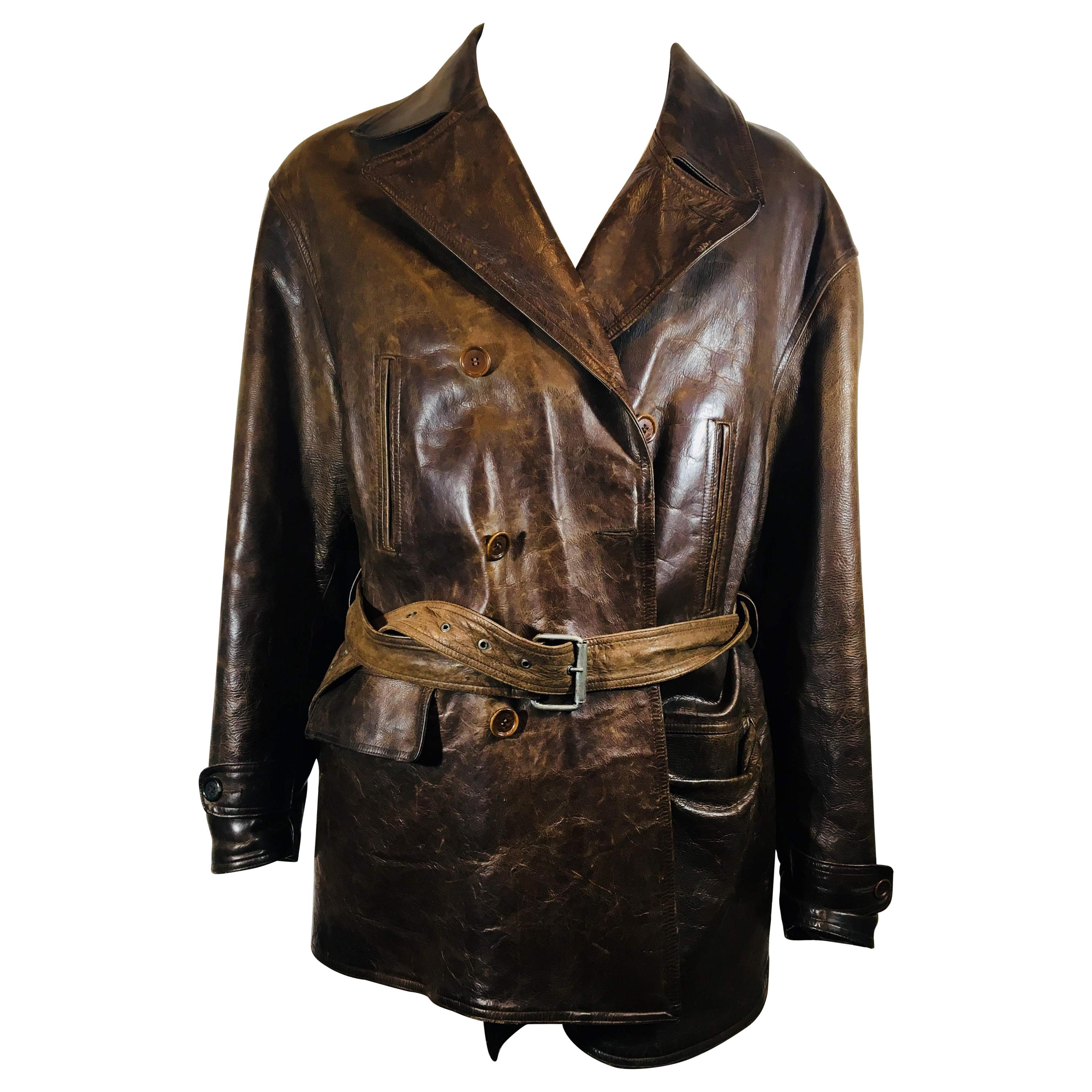 Men's Ralph Lauren Double Label Leather Jacket