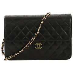 Chanel Vintage Clutch with Chain Quilted Leather Medium