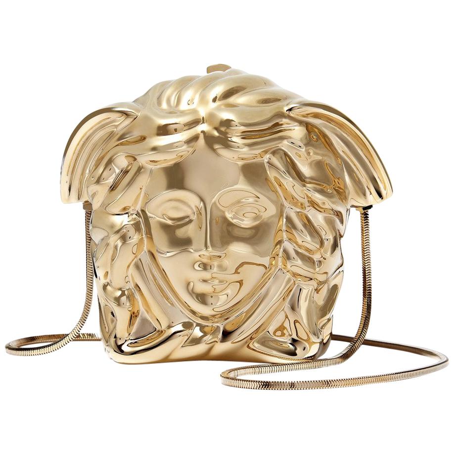 New VERSACE Medusa gold metal shoulder bag clutch