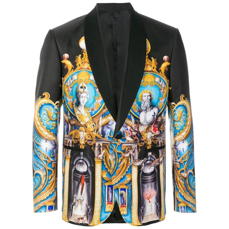 New VERSACE Triptych Print Silk Blazer for Men at 1stDibs