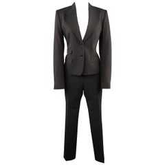 DOLCE & GABBANA Size 8 Black Wool Single Breasted Jacket Pants Suit