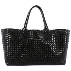 Bottega Veneta Cabat Tote Intrecciato Patent Medium