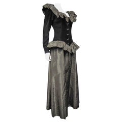 Vintage A Givenchy Couture Velvet and Taffeta Evening Dress - French Circa 1980