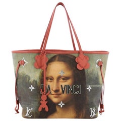 Louis Vuitton Neverfull NM Tote Limited Edition Jeff Koons Da Vinci Print Canvas