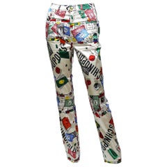 Moschino Vintage Ikonische 90er Moschinopolis-Hose mit Monopoly-Druck Moschinopolis