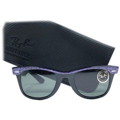 Neu Ray Ban The Wayfarer Lila / Schwarz B&L G15 Graue Lenses USA 80er Jahre Sonnenbrille