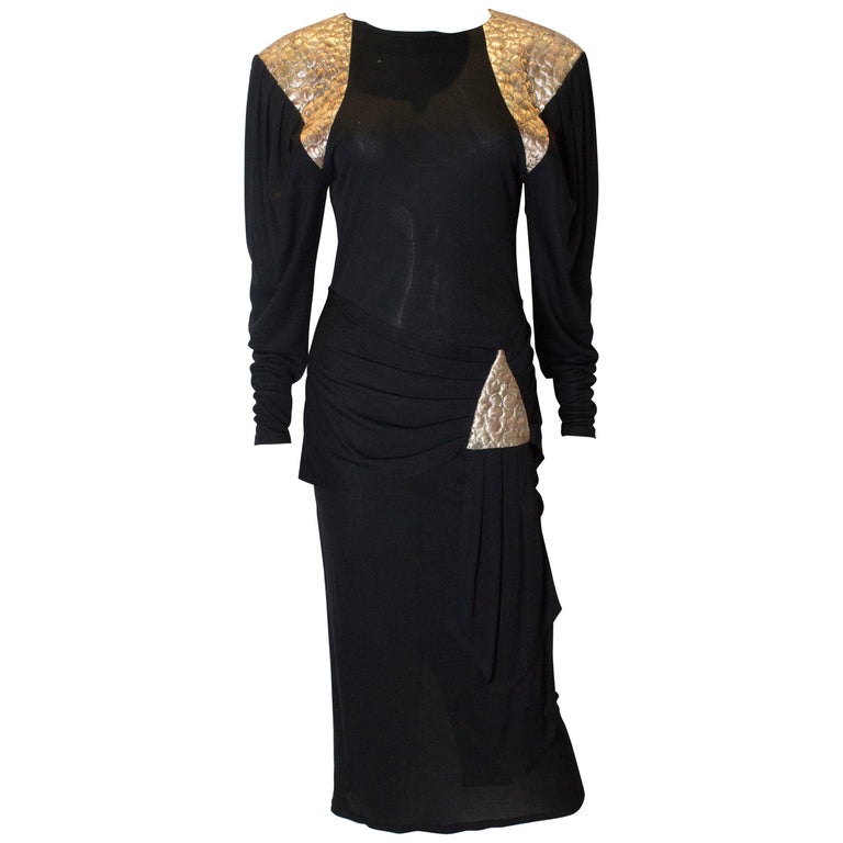 vintage evening dresses for sale Vintage 1940s Black Sequined Evening Dress main image 0