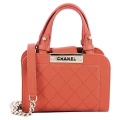 Chanel Label Click Shopping Tote Quilted Calfskin Mini