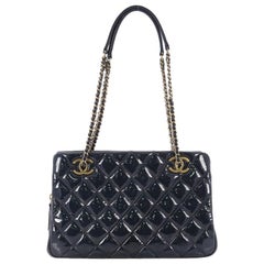 Chanel Eyelet Tote Quilted Patent Small