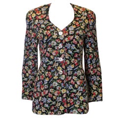Chaqueta de seda vintage Caroline Charles