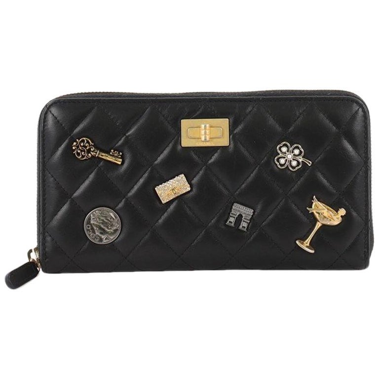 Chanel Lucky Charms Reissue Zippy Wallet Quilted Aged Calfskin