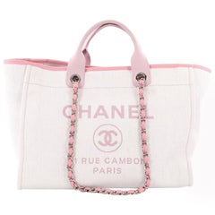 Chanel Deauville Chain Tote Raffia Large