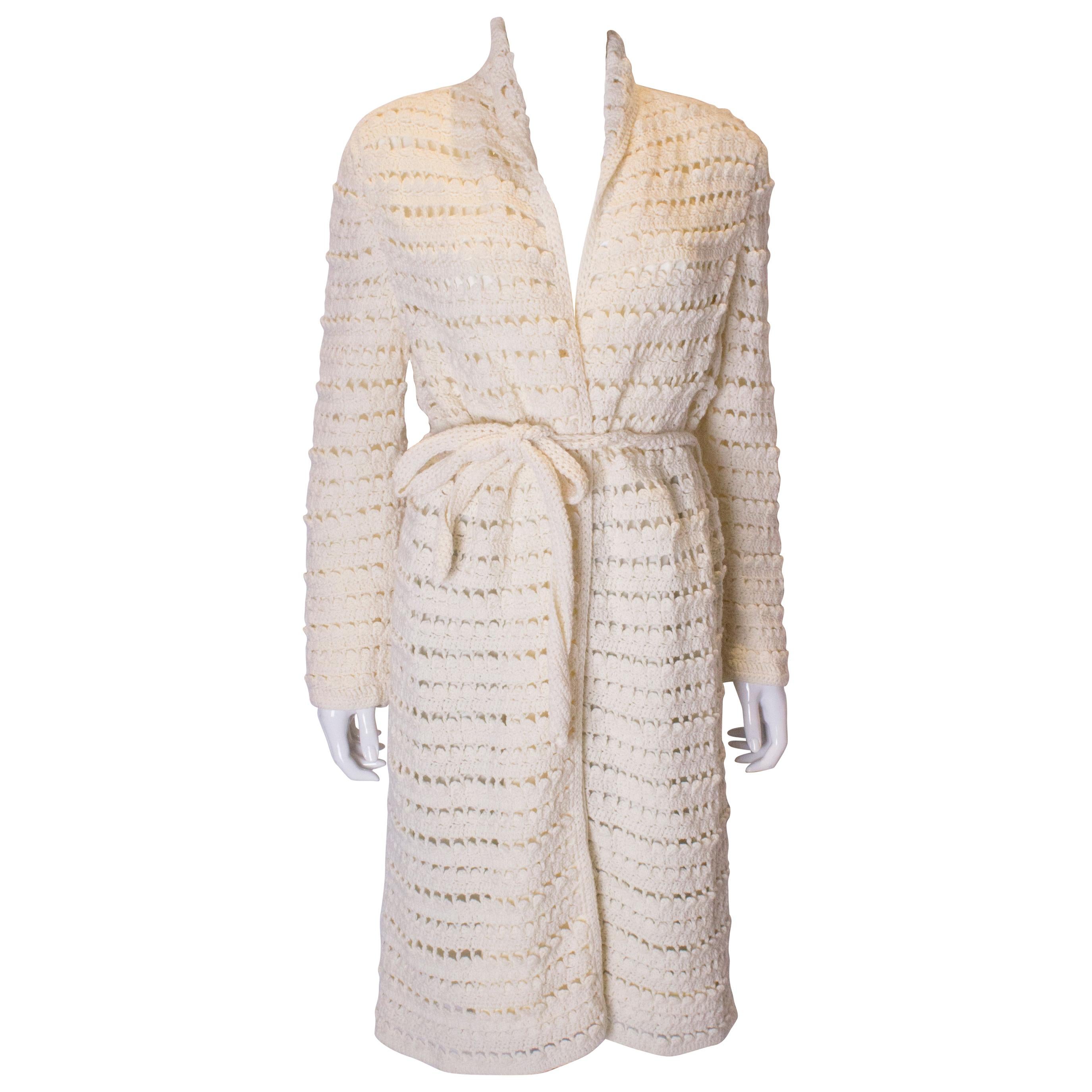 Vintage Knitted Cream Coat