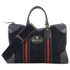 Used Gucci Web Convertible Duffle Bag Suede Medium