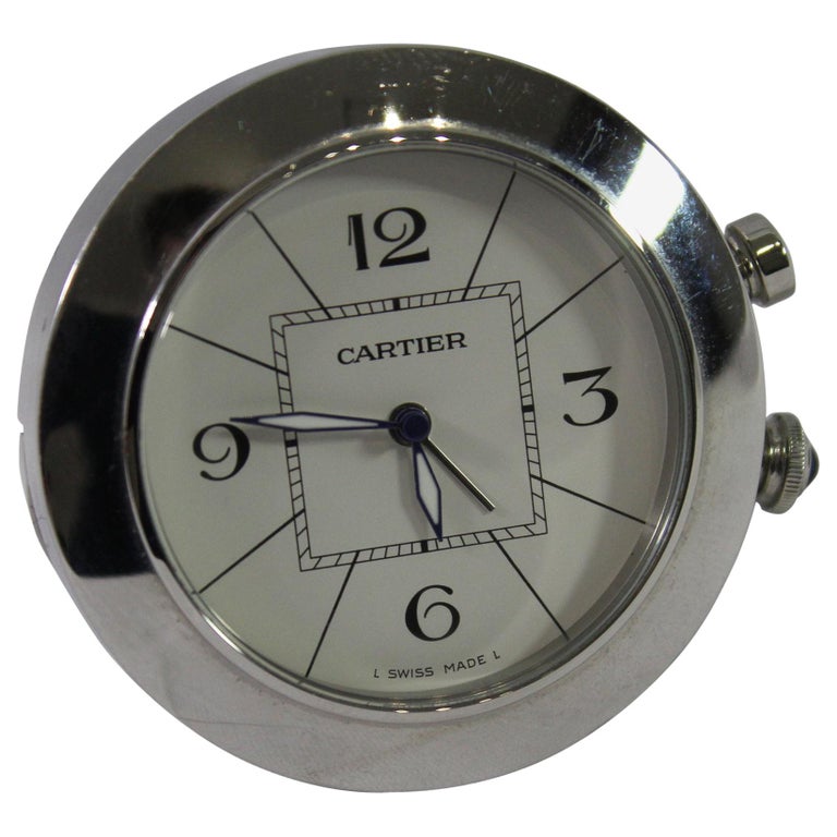 Cartier Pasha Stainless Steel Travel Clock at 1stDibs