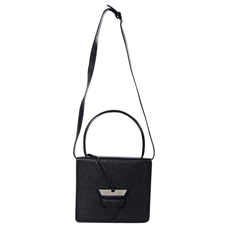 Black Loewe Textured Leather Crossbody Bag