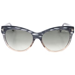 Grey & Tan Tom Ford Cat-Eye Sunglasses