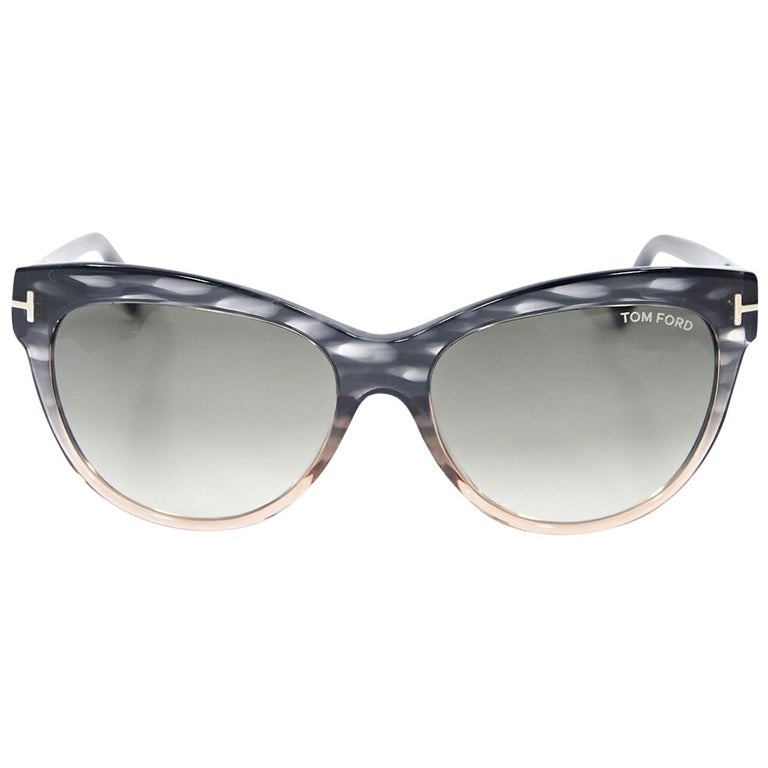 Grey and Tan Tom Ford CatEye Sunglasses at 1stdibs