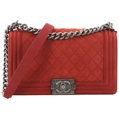 Chanel Boy Flap Bag Quilted Matte Caviar Old Medium