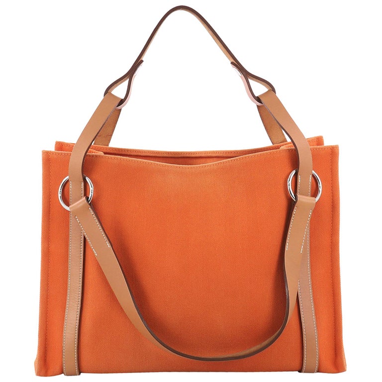 Hermes Cabalicol Tote Toile with Leather PM at 1stDibs | hermes toile