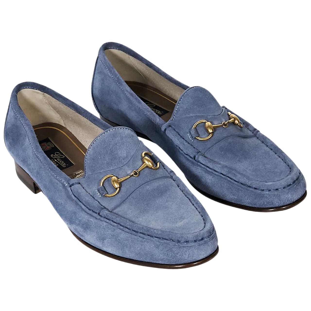 Blue Gucci Suede Loafers For Sale at 1stDibs | blue suede gucci loafers, gucci blue suede loafers, light blue gucci loafers