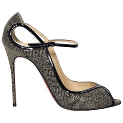 Black Christian Louboutin Metallic Tweed Pumps